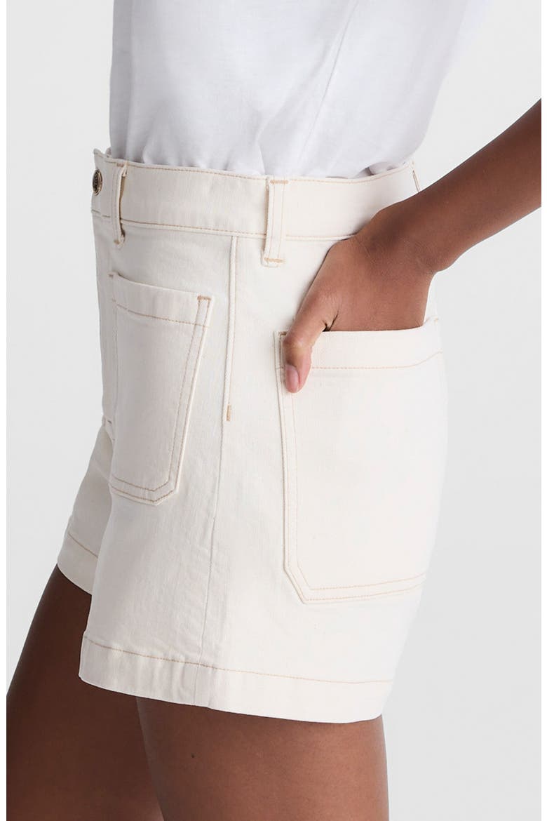 The Emmy Patch Pocket High Waist Denim Shorts, Alternate, color, VINTAGE CANVAS