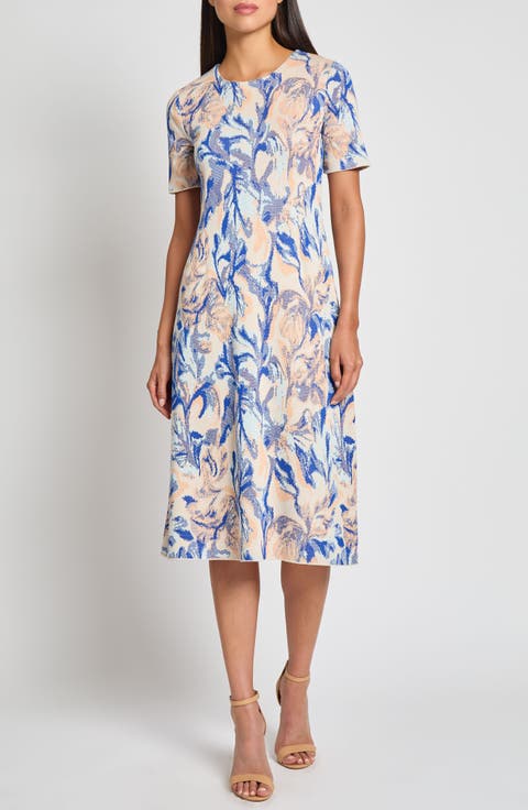 Modern Fit Floral Jacuard Dress