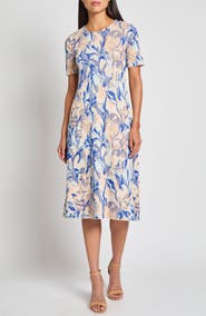 Misook Modern Fit Floral Jacuard Dress
