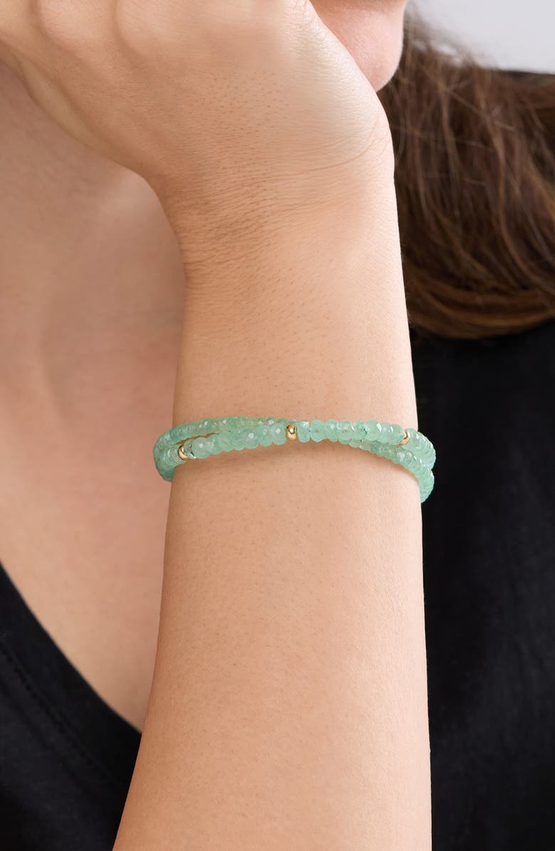 Bony Levy 14K Gold Iris Emerald Bead Line Bracelet, Alternate, color, Yellow Gold