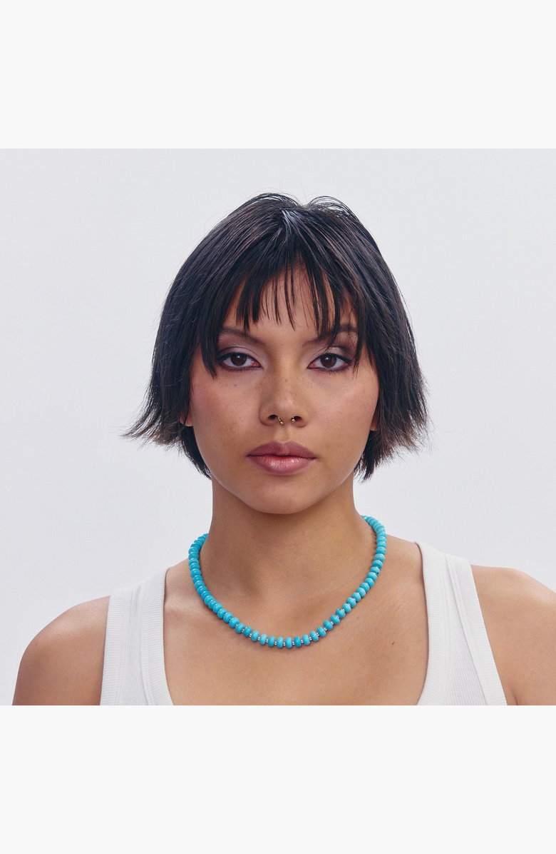 SHOP SPICY DAN Stella Turquoise Gold Plated Necklace, Alternate, color, Turquoise