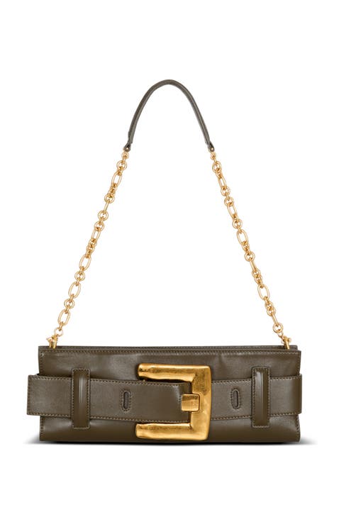 Anthem calfskin leather clutch
