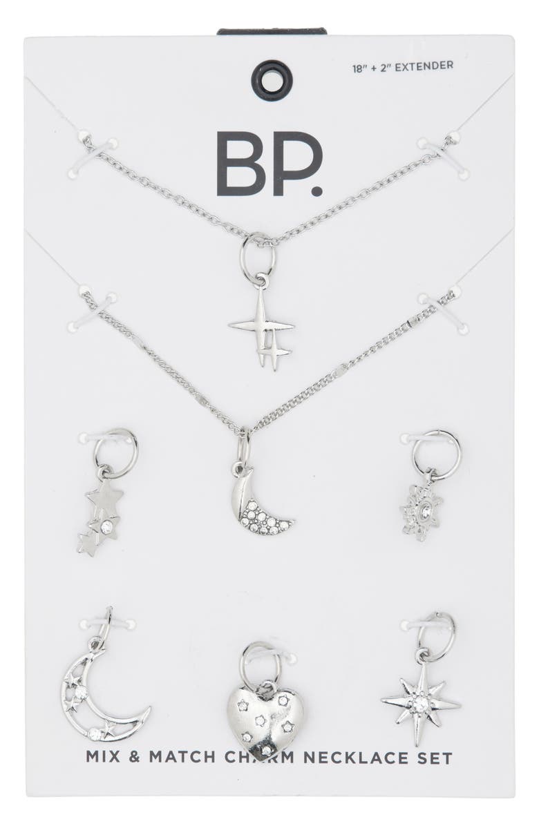 BP. Celestial Charm 9-Piece Necklace Set, Alternate, color, Rhodium