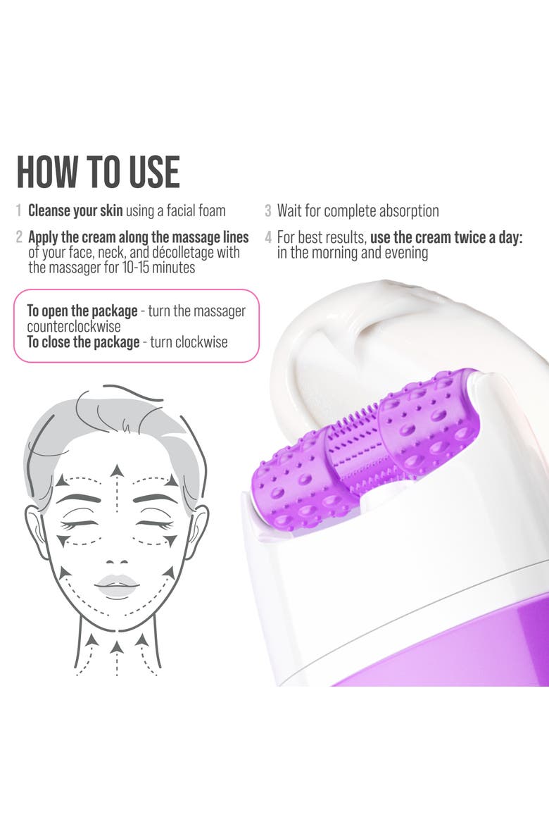 Face moisturizer with Retinol for Firming & Lifting effect with 3D Massage Applicator, Alternate, color, White