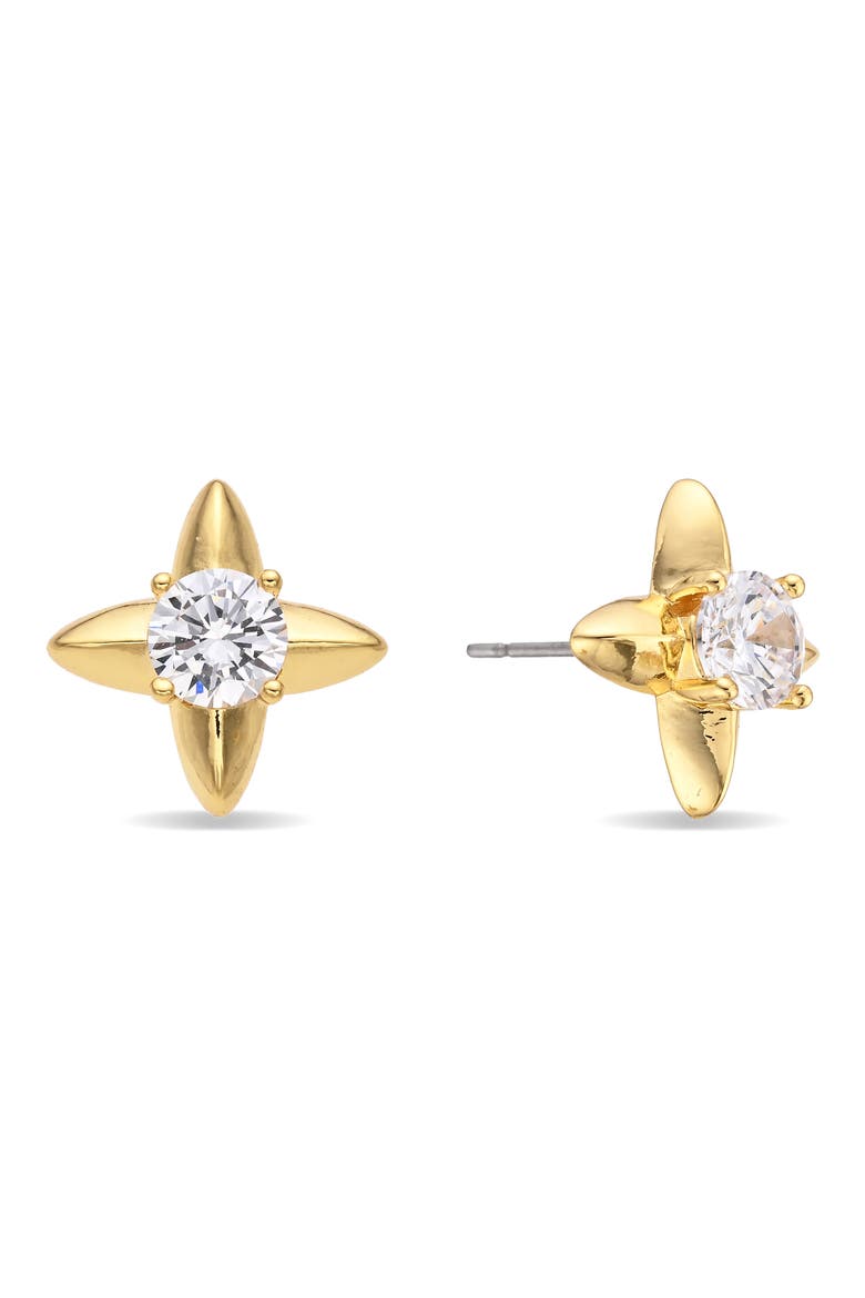 Falicity Set of 3 Cubic Zirconia Stud Earrings, Alternate, color, GOLD