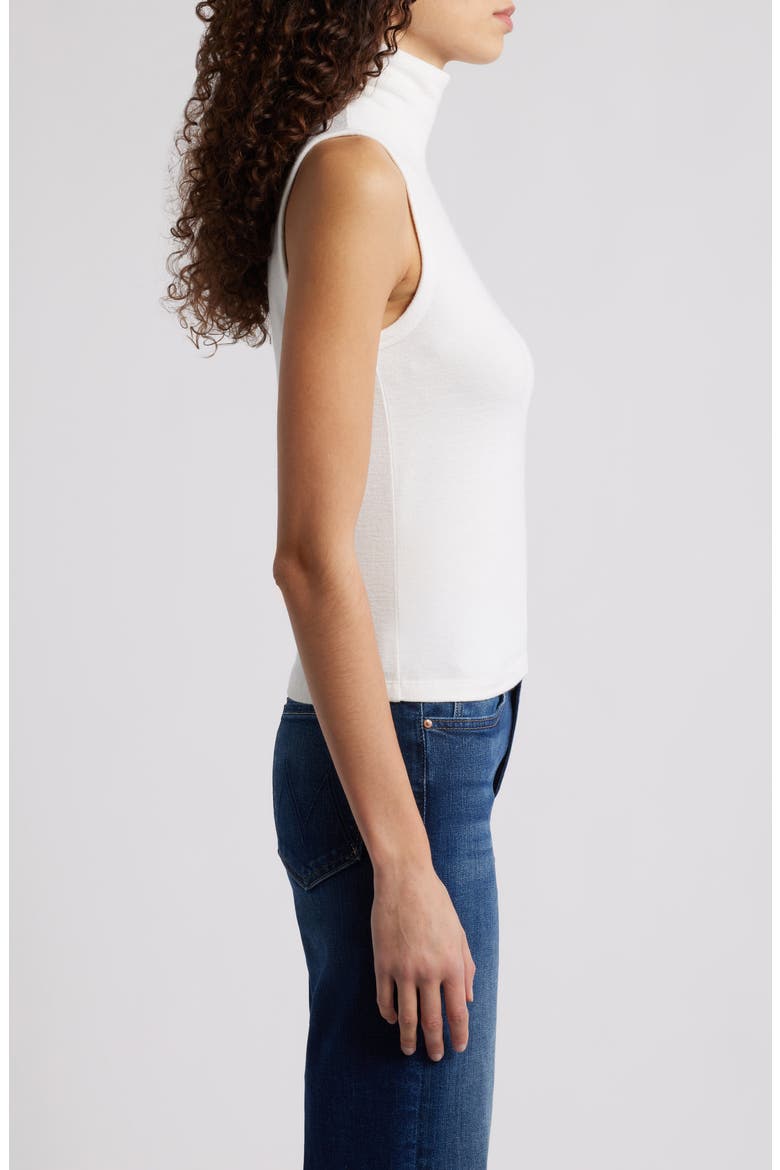 Sleeveless Turtleneck Knit Top, Alternate, color, WHITE