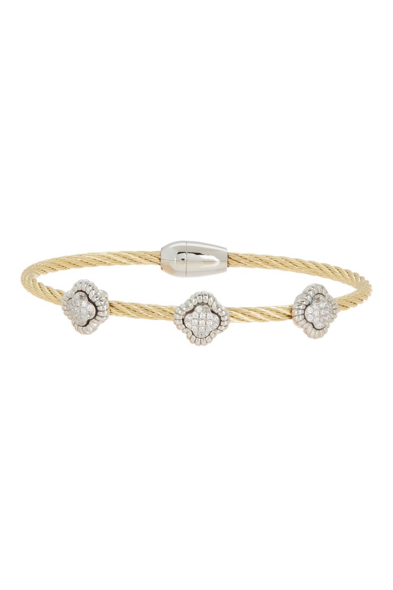 Two-Tone Wire CZ Station Bracelet, Main, color, YELLOW