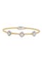 Two-Tone Wire CZ Station Bracelet