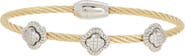 Juvell Two-Tone Wire CZ Station Bracelet