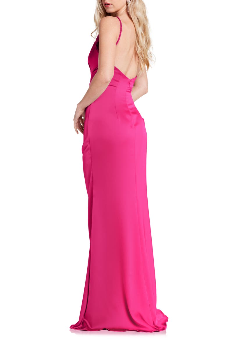 Zahra One-Shoulder Gown, Alternate, color, PINK PEACOCK
