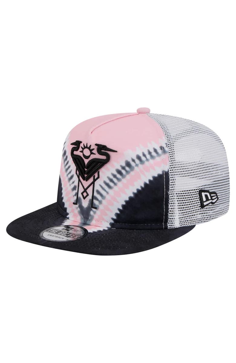 New Era Men's New Era Black/Light Pink Inter Miami CF Tie-Dye Adjustable Golfer Hat, Main, color, Black
