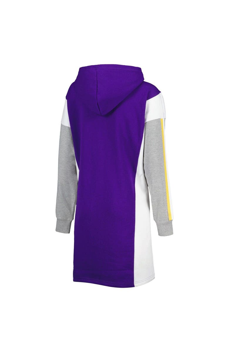 G-III 4HER BY CARL BANKS Women's G-III 4Her by Carl Banks Purple/White Los Angeles Lakers Bootleg Long Sleeve Hoodie T-Shirt Dress, Alternate, color, Purple