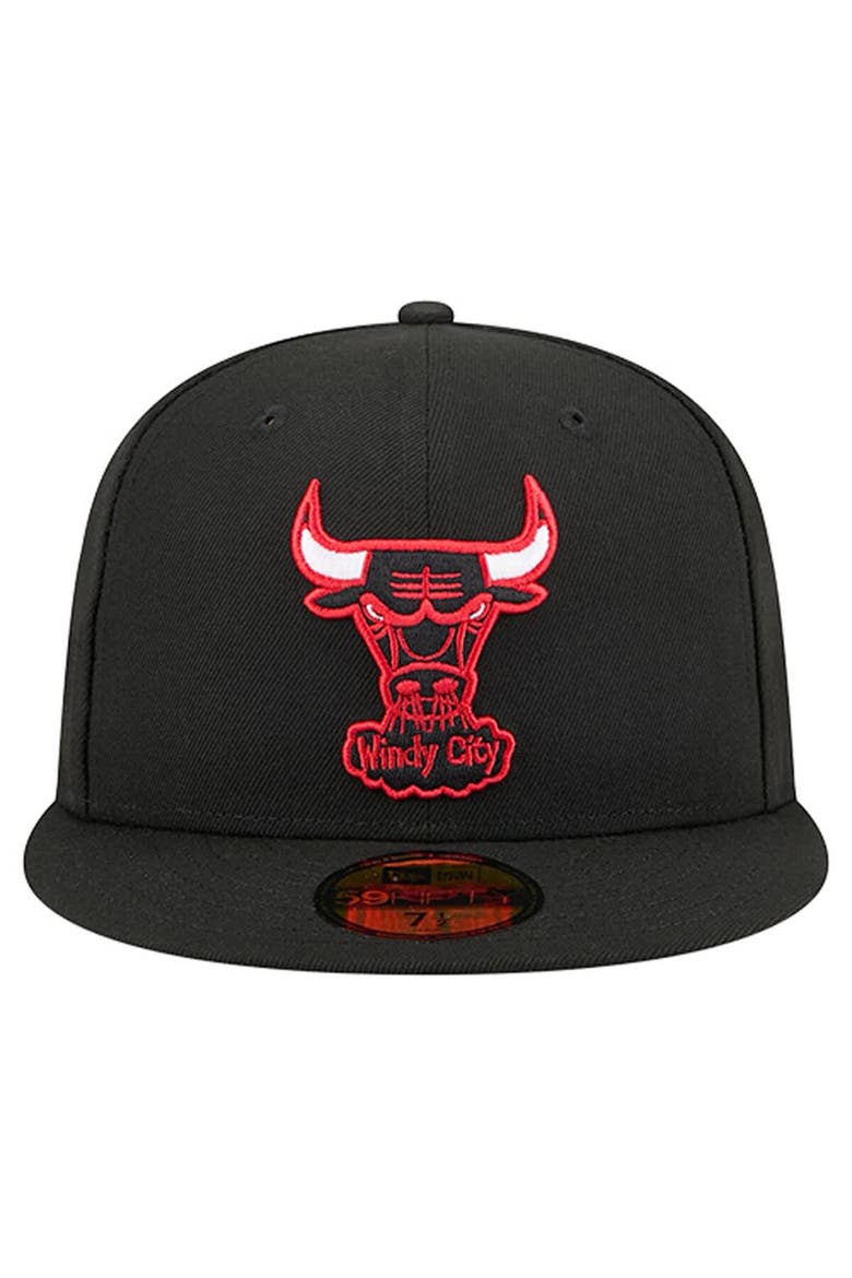 Men's New Era  Black Chicago Bulls Core Logo 59FIFTY Fitted Hat, Alternate, color, Black