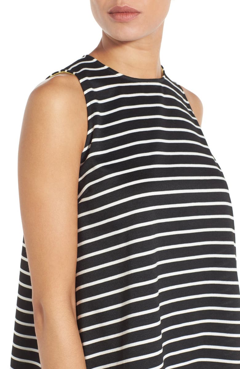 Bobeau Stripe Sleeveless Swing Top, Alternate, color,