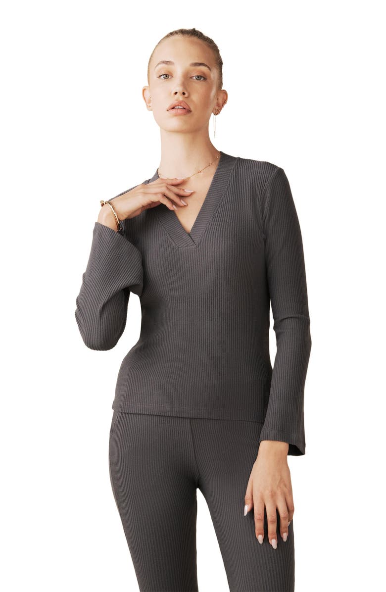 Losano Grace Top, Alternate, color, Charcoal
