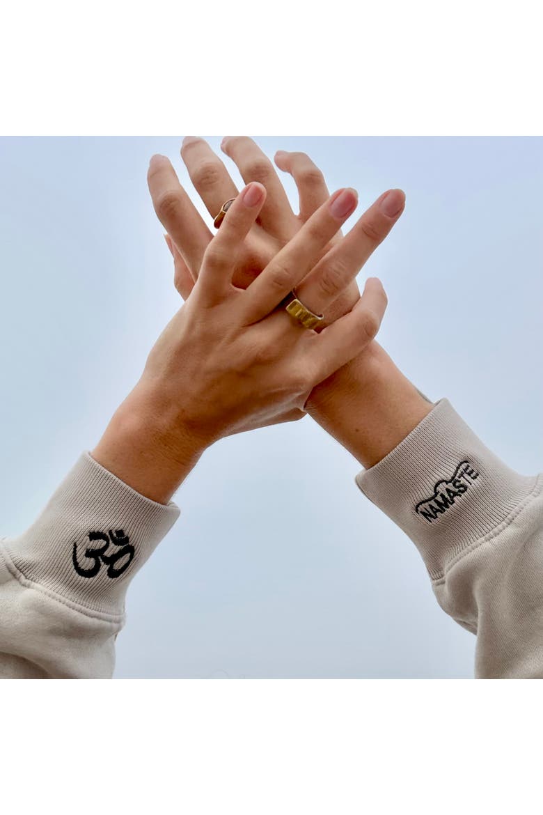 Om/Namaste Sweatshirt + Manifestation Kit, Alternate, color, Faded Bone