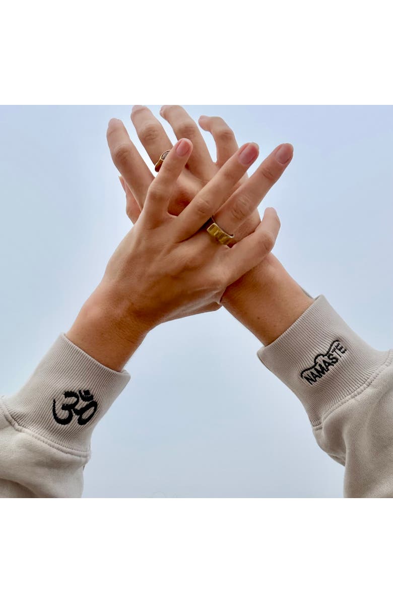 Conscious Ink Om/Namaste Sweatshirt + Manifestation Kit, Alternate, color, Faded Bone