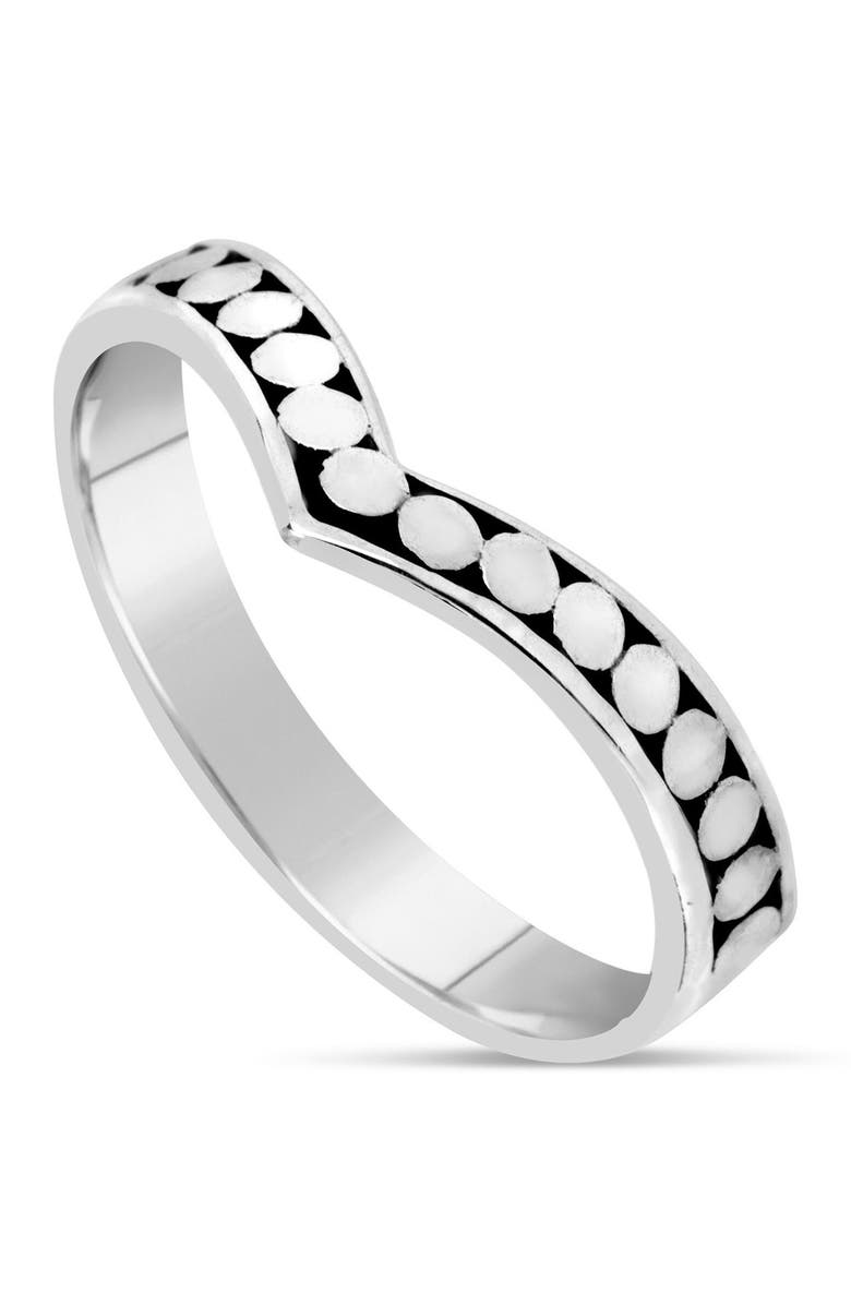 SAMUEL B. Sterling Silver Dot Design Arrow Ring, Main, color, Silver