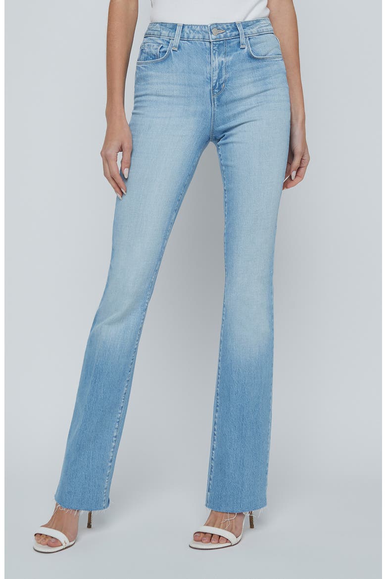 Ruth Raw Hem Straight Leg Jeans, Main, color, BARKER