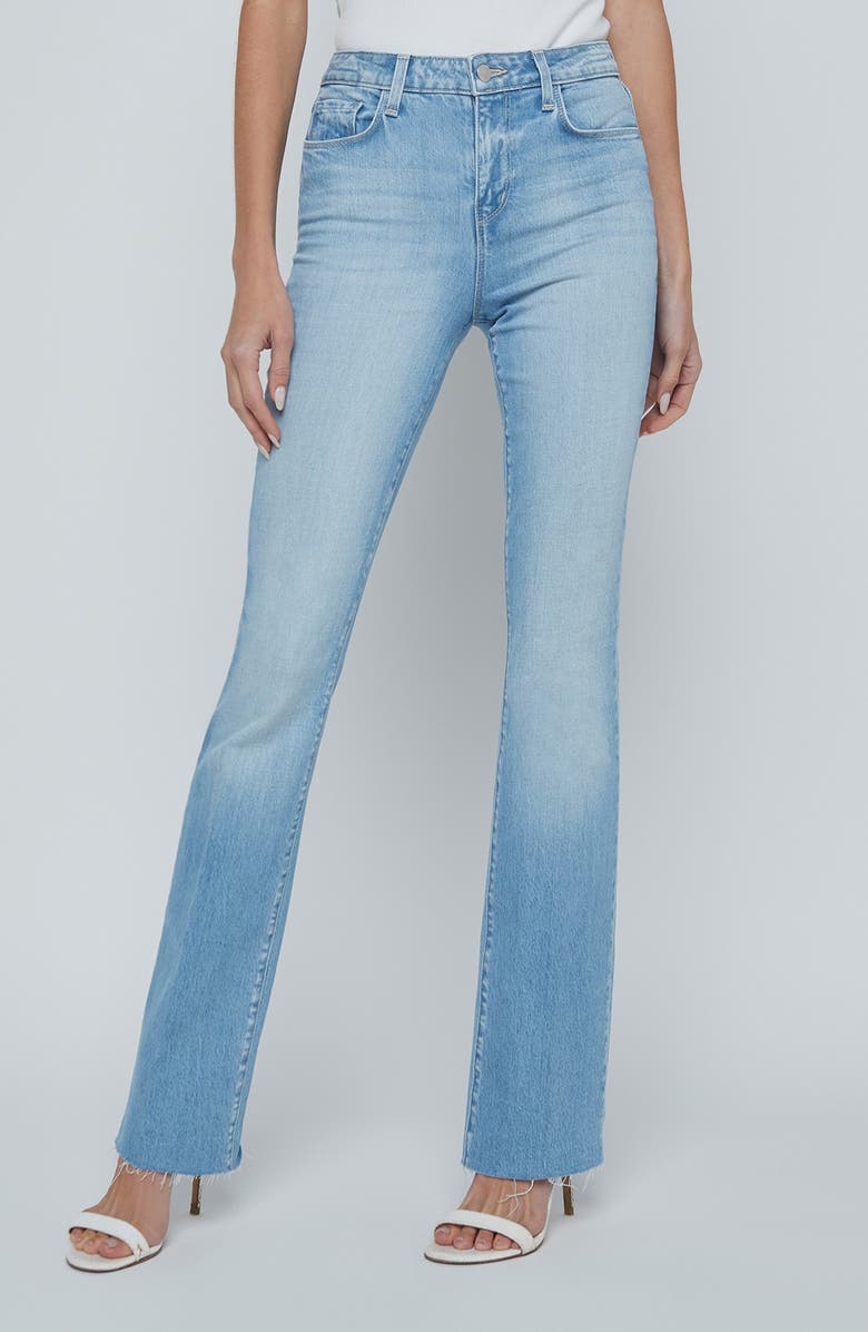 L'AGENCE Ruth Raw Hem Straight Leg Jeans, Main, color, Barker