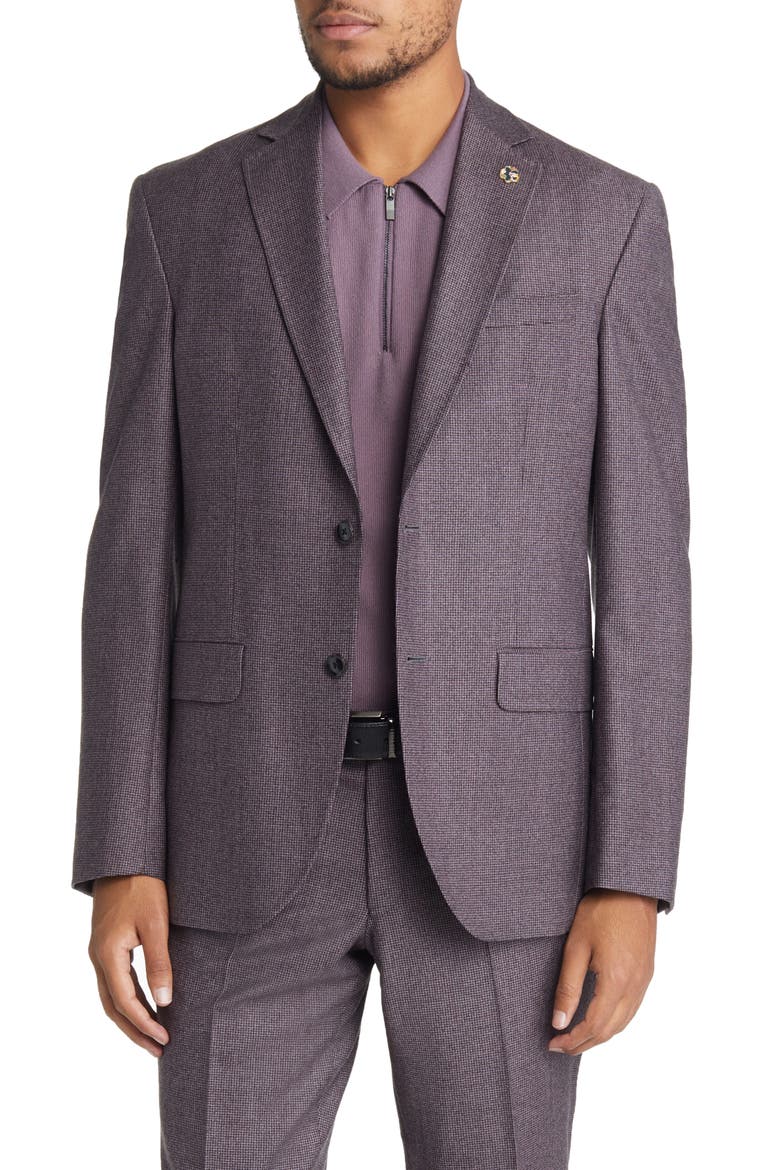Karl Soft Constructed Wool Suit, Alternate, color, PLUM