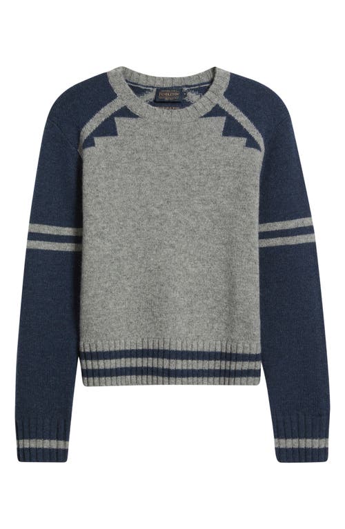 Pendleton Graphic Shetland Wool Sweater In Blue