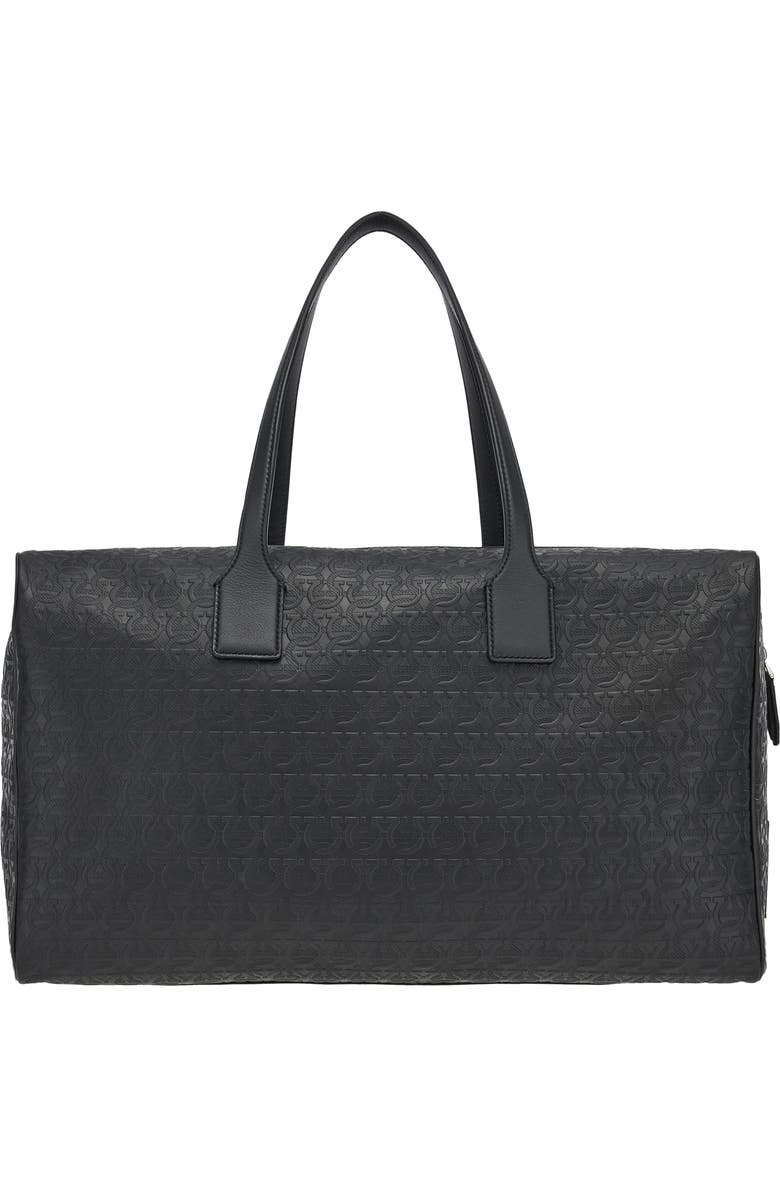 FERRAGAMO Travel Logo Embossed Leather Duffle Bag, Alternate, color,
