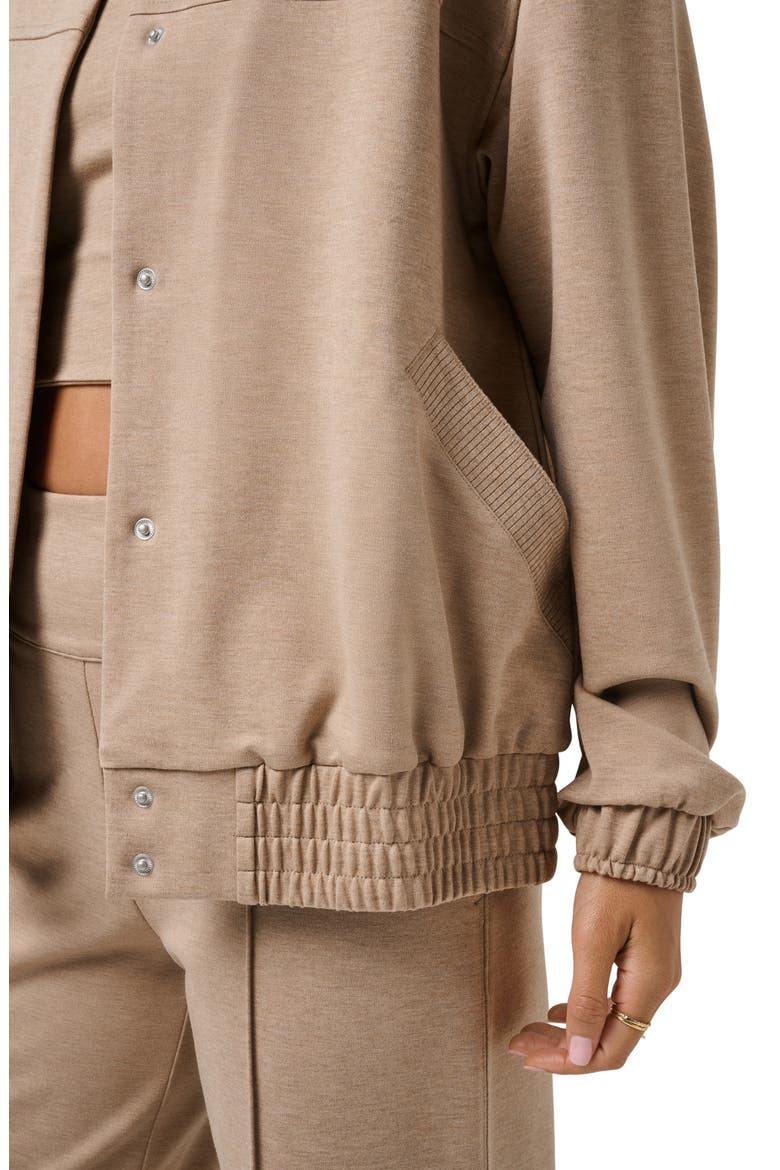 Friday Ponte Bomber Jacket, Alternate, color, HEATHER PORTABELLA