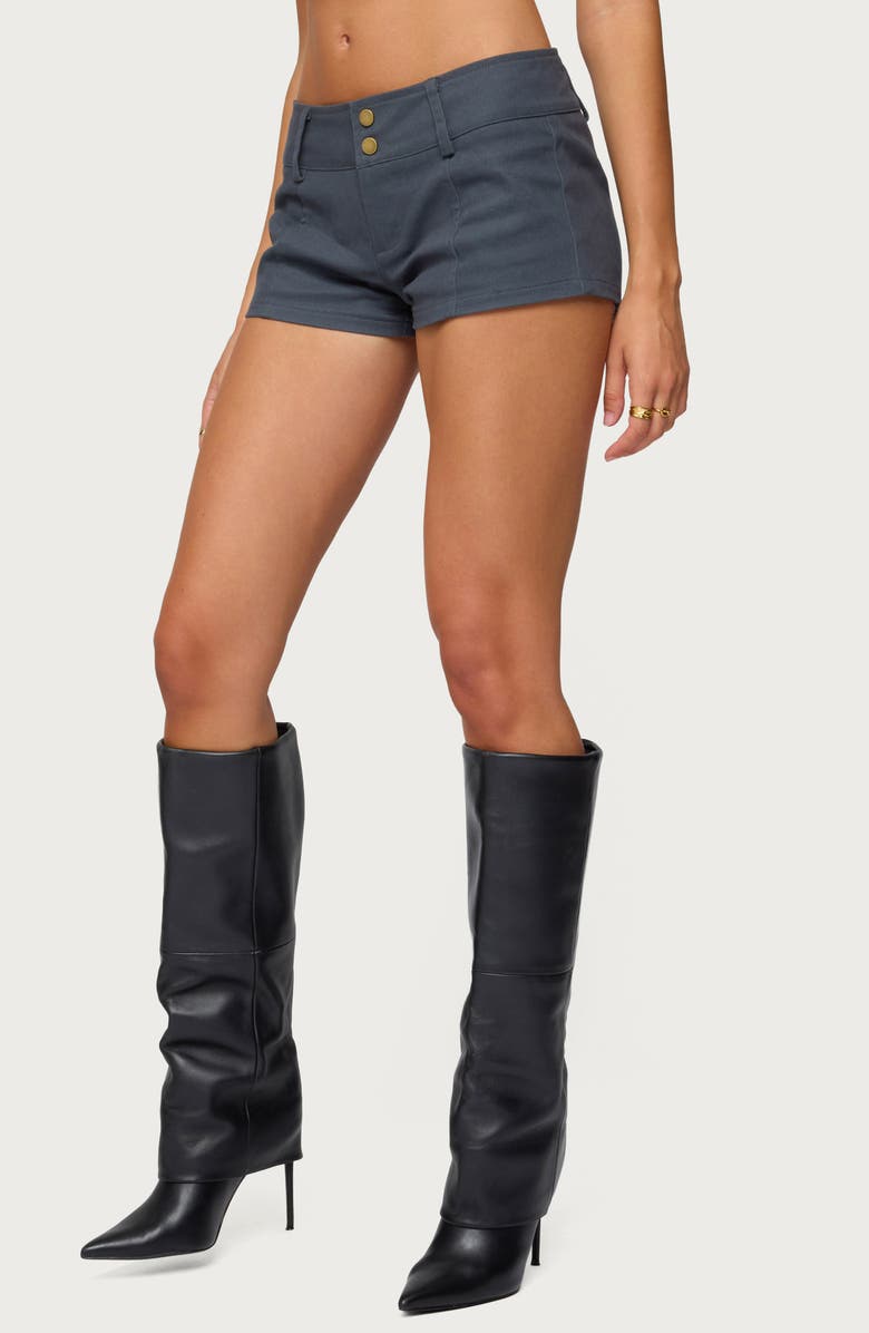 EDIKTED Kayra Micro Shorts, Alternate, color, Dark-Gray