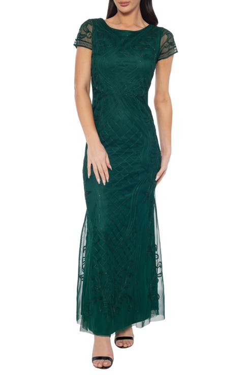 Soutchae Mesh A-Line Gown