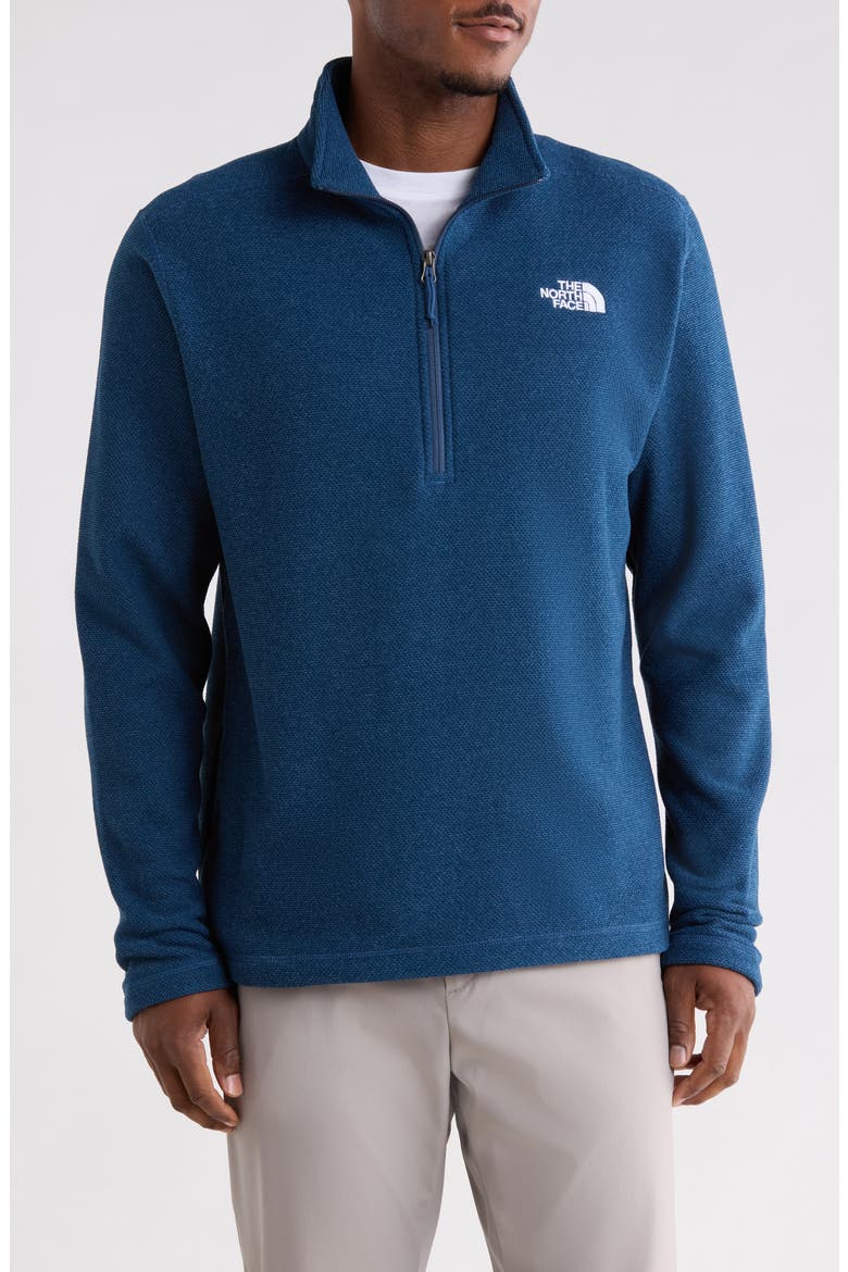 Textured Cap Rock Quarter Zip Pullover, Main, color, SHADY BLUE HEATHER