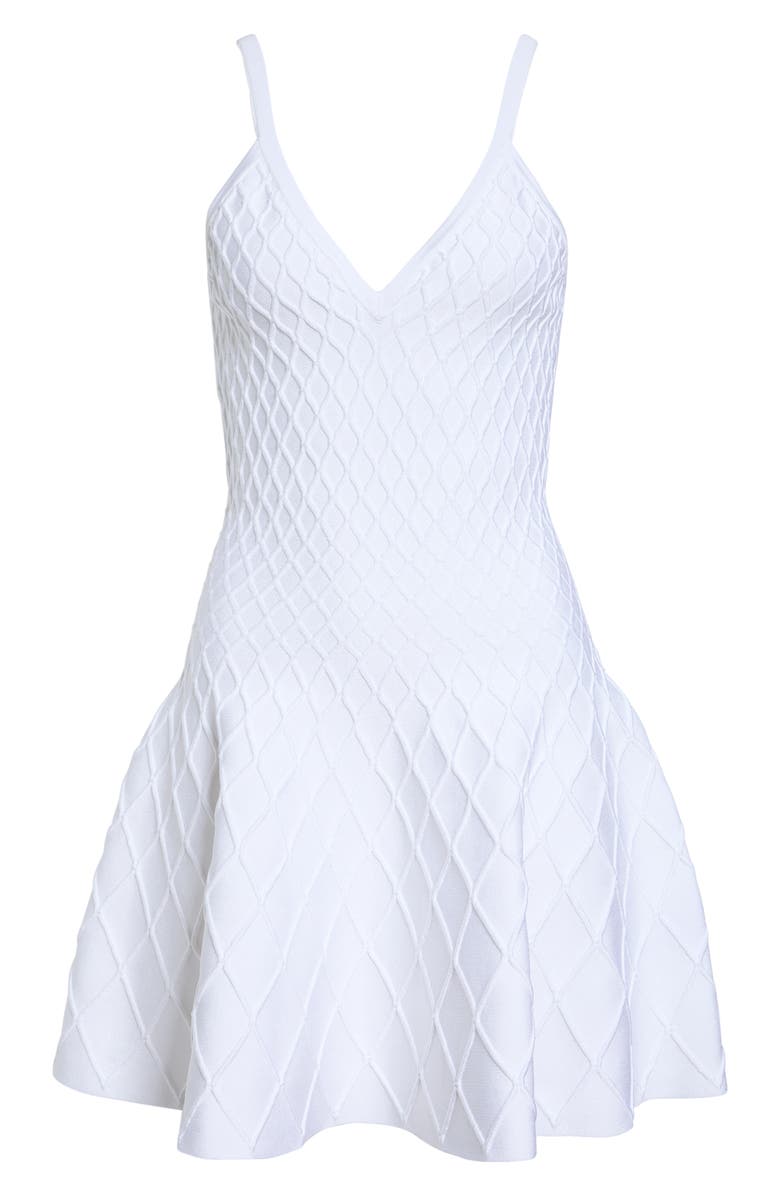 Balmain Diamond Jacquard Mini Sweater Dress, Main, color, 0Fa White