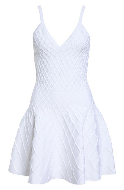 Diamond Jacquard Mini Sweater Dress