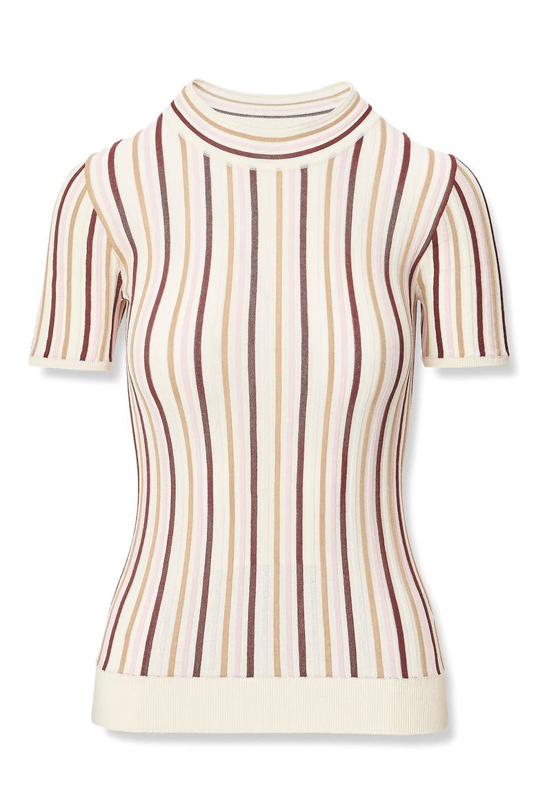 Victoria Stripe Rib Knit Top, Alternate, color, PINK MULTI
