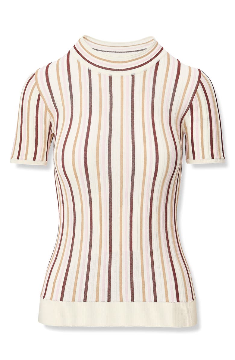 rag & bone Victoria Stripe Rib Knit Top, Alternate, color, Pink Multi