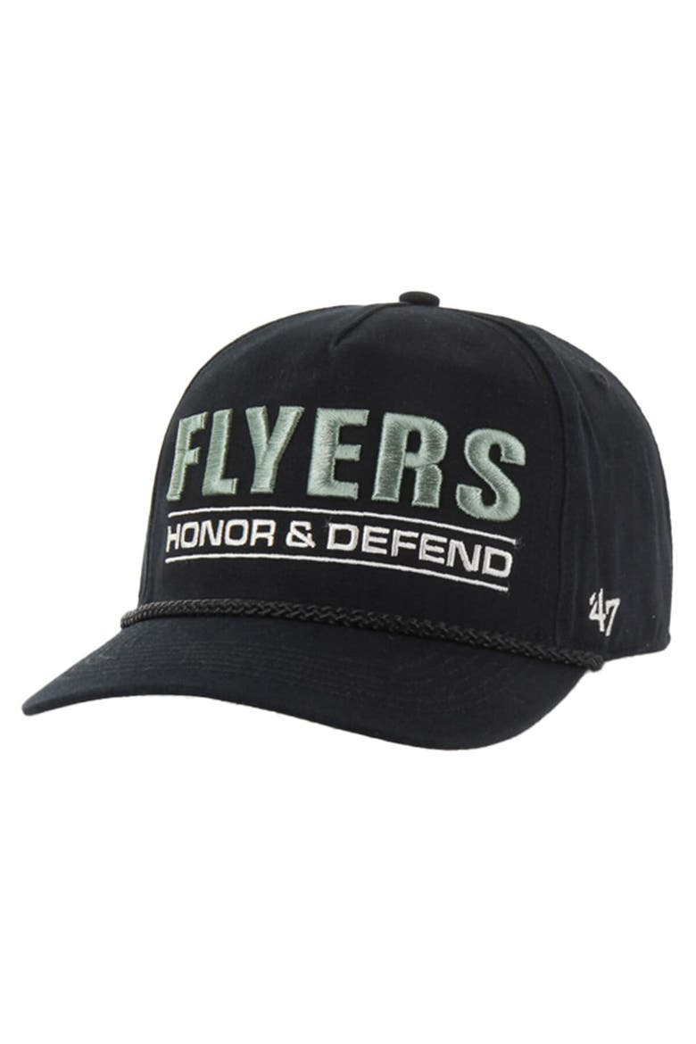 Men's '47 Black Philadelphia Flyers OHT Military Appreciation Homeland Honor and Defend Hitch Adjustable Hat, Alternate, color, Black