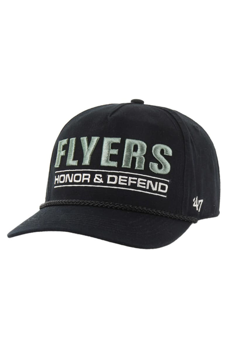 '47 Men's '47 Black Philadelphia Flyers OHT Military Appreciation Homeland Honor and Defend Hitch Adjustable Hat, Alternate, color, Black