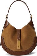 Polo Ralph Lauren Small Polo ID Suede & Leather Shoulder Bag