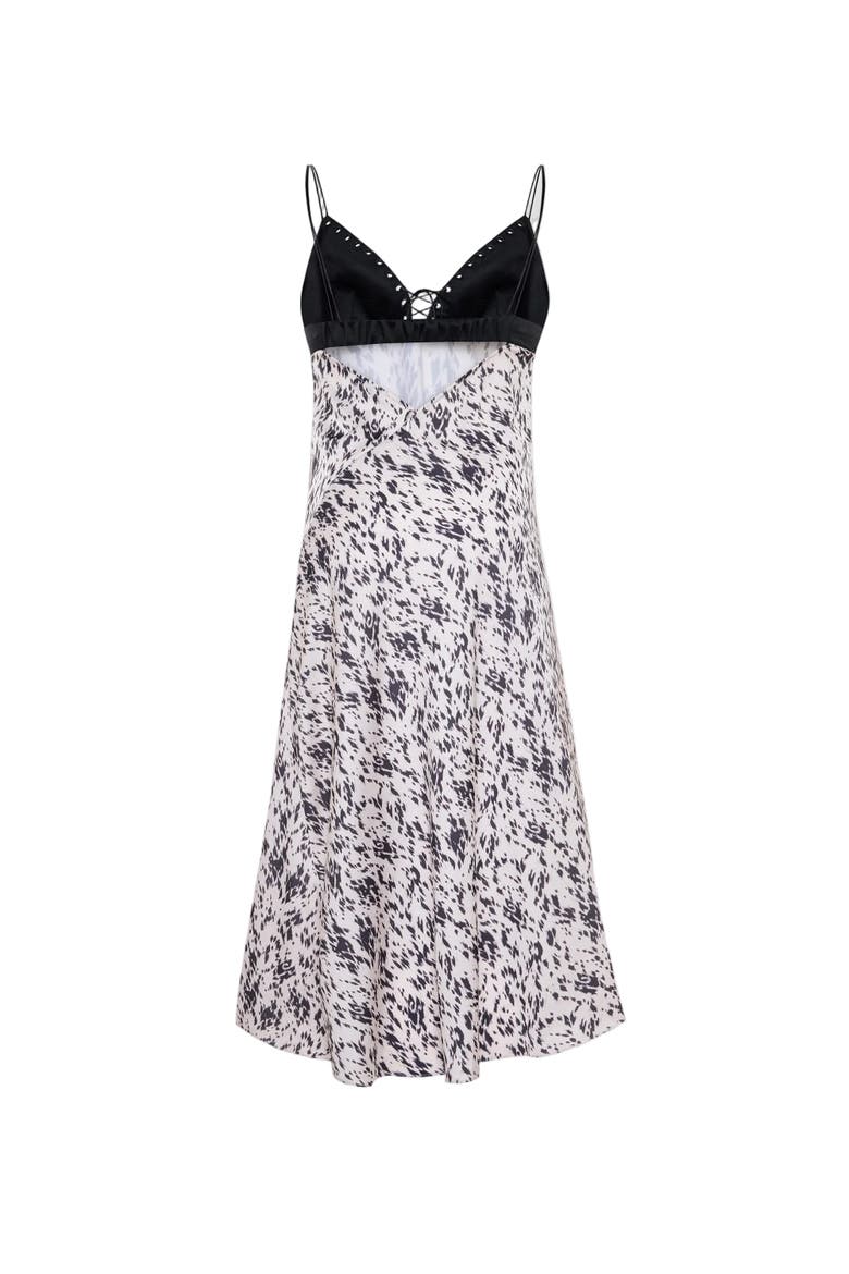The Party Edit Asymmetric Satin Dress, Alternate, color, Beige
