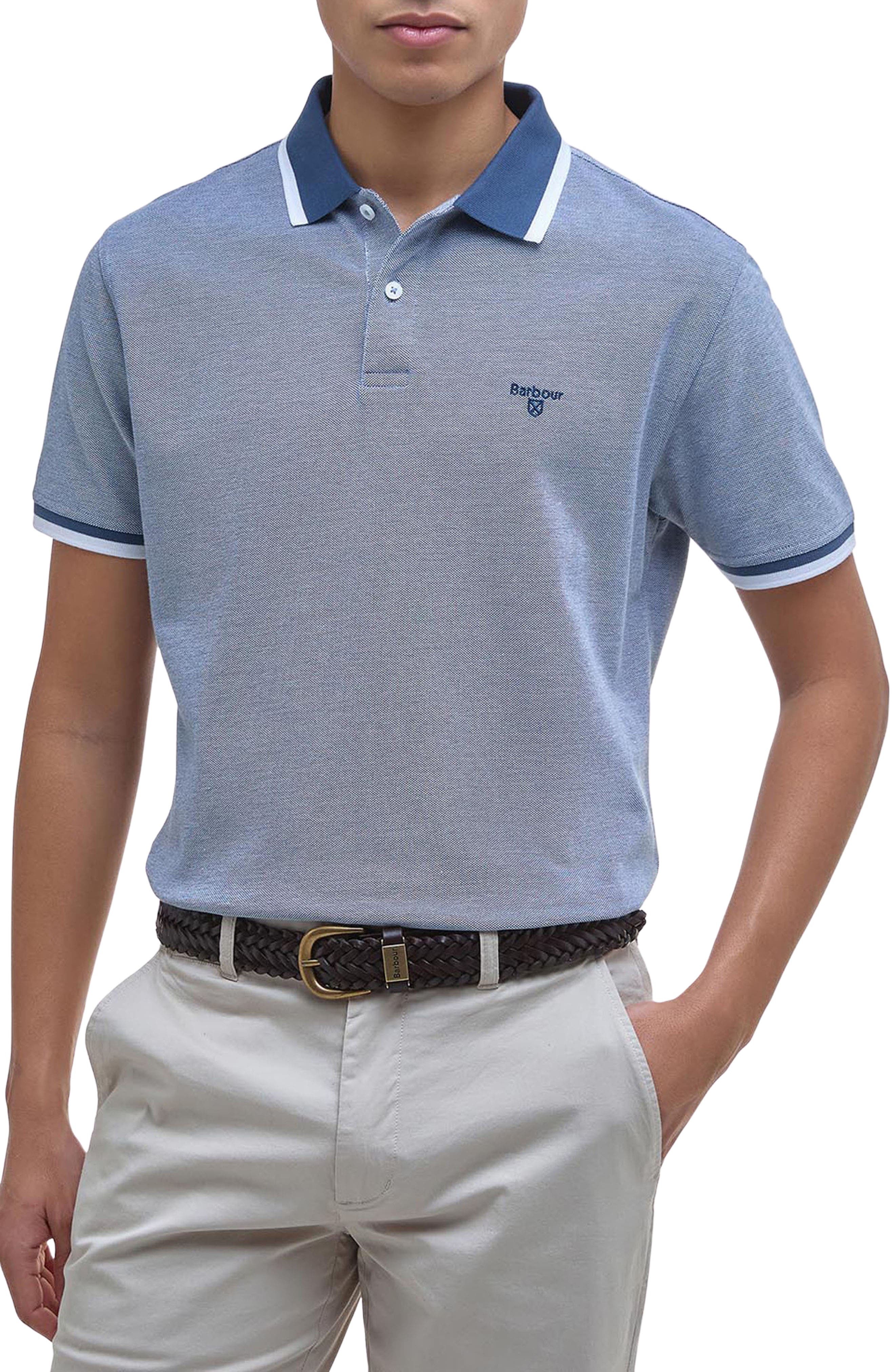 Barnard Contrast Collar Cotton Pique Polo
