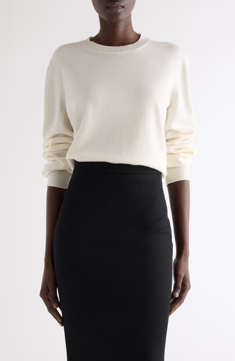 Givenchy Silk Crewneck Sweater, Main, color, Ecru