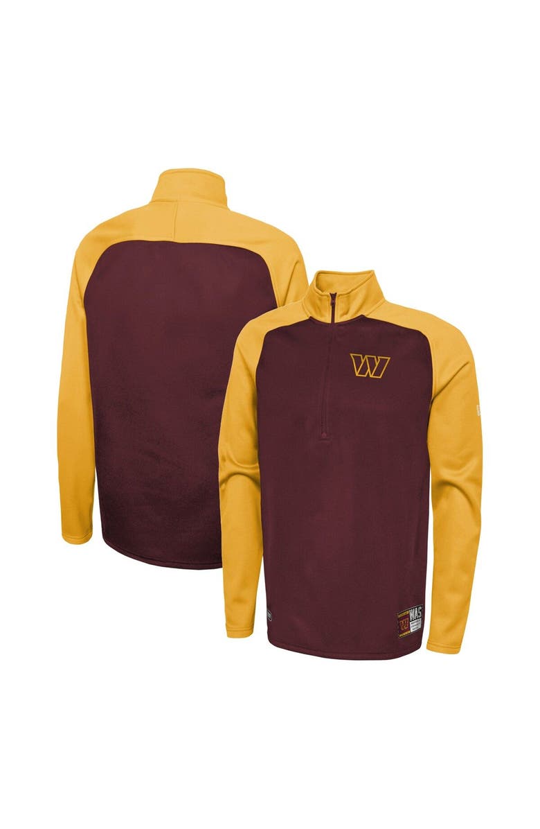 New Era Men's New Era Burgundy Washington Commanders Combine Authentic O-Line Raglan Half-Zip Jacket, Main, color, Burgundy