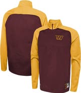 New Era Men's New Era Burgundy Washington Commanders Combine Authentic O-Line Raglan Half-Zip Jacket