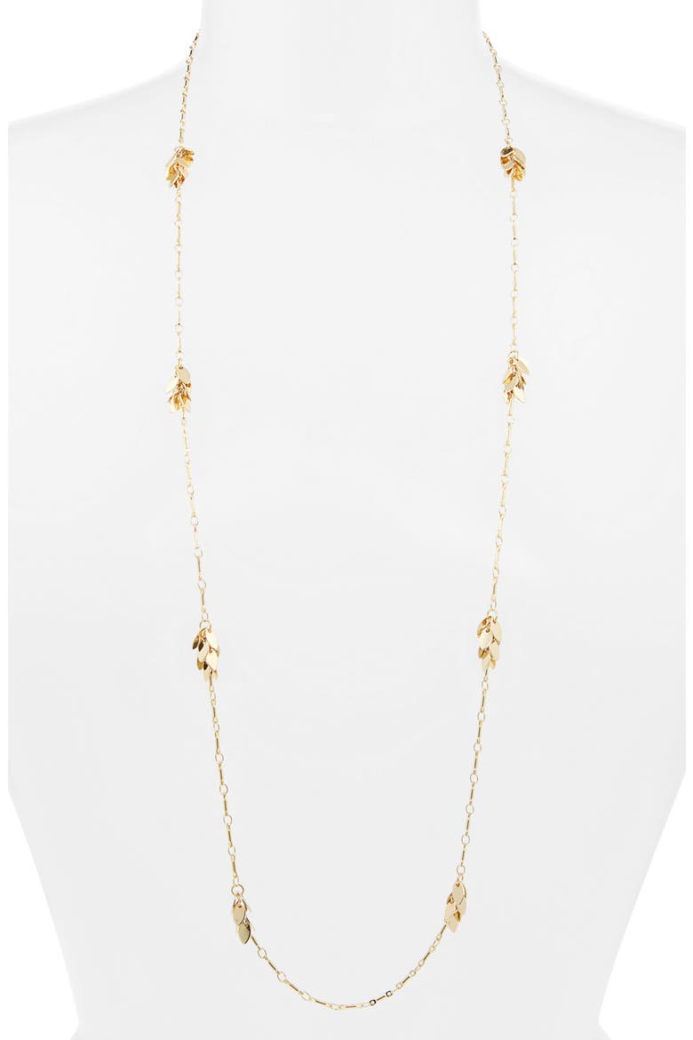 Leaf Station Necklace, Alternate, color, GOLD