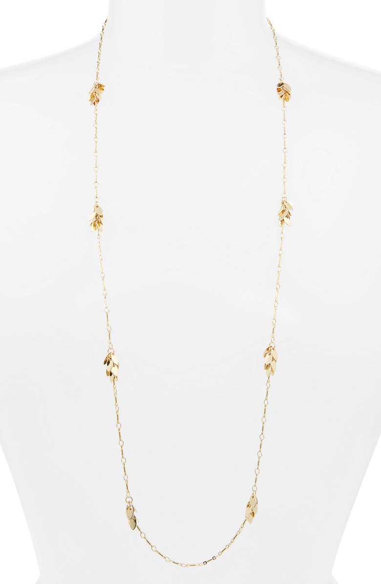 NORDSTROM RACK Leaf Station Necklace, Alternate, color, Gold