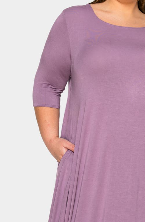 L I V D Evelyn Bubble Hem Jersey Midi Dress In Purple