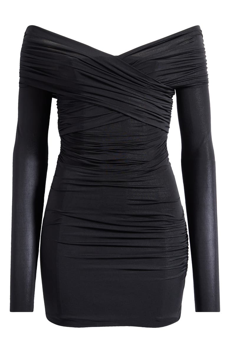 Mistress Rocks Layered Glitter Long Sleeve Minidress, Alternate, color, 