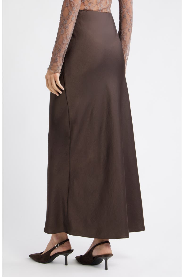 Satin Maxi Skirt, Alternate, color, BROWN SEAL