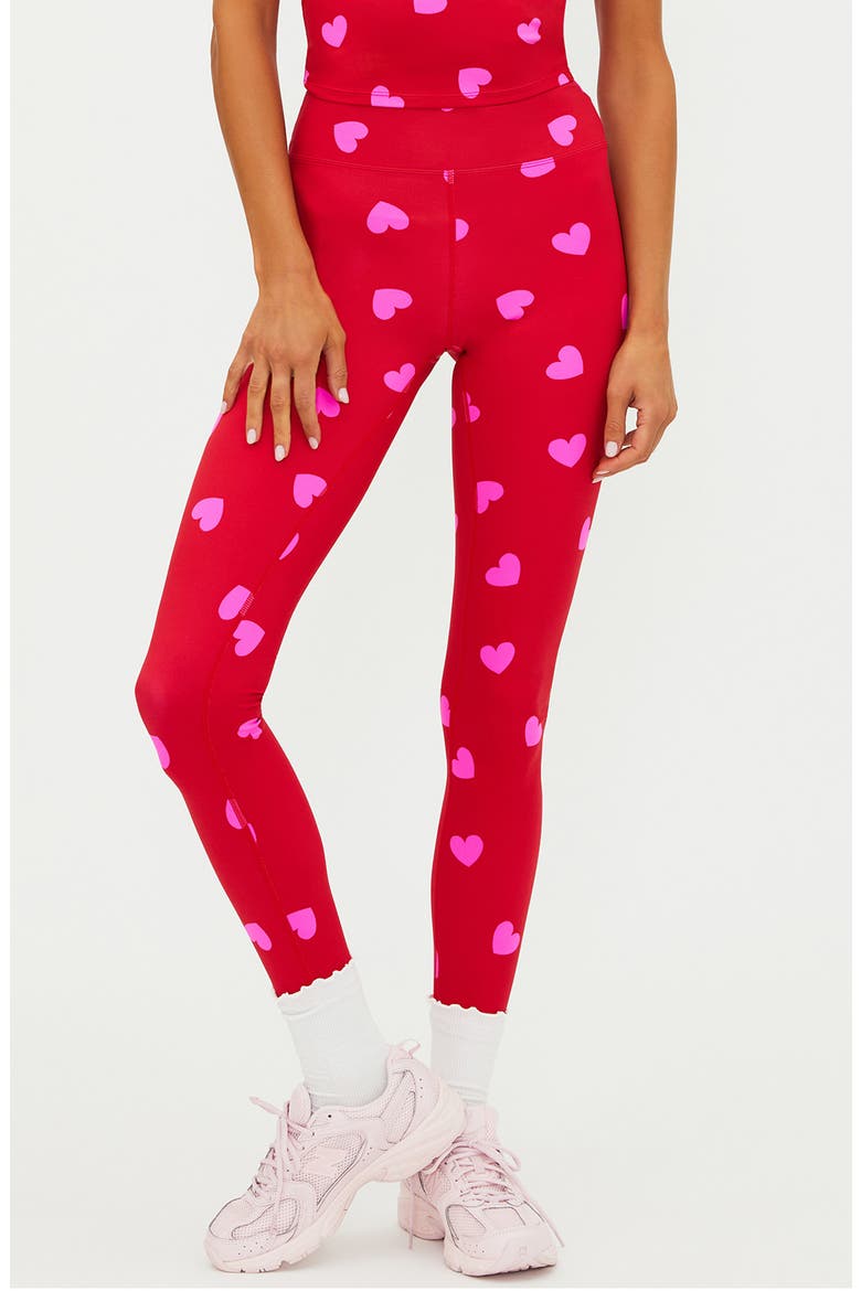Piper Print Leggings, Main, color, ROYAL RED