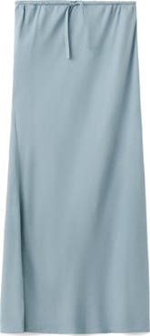 MANGO TEEN Linen Blend Straight Skirt
